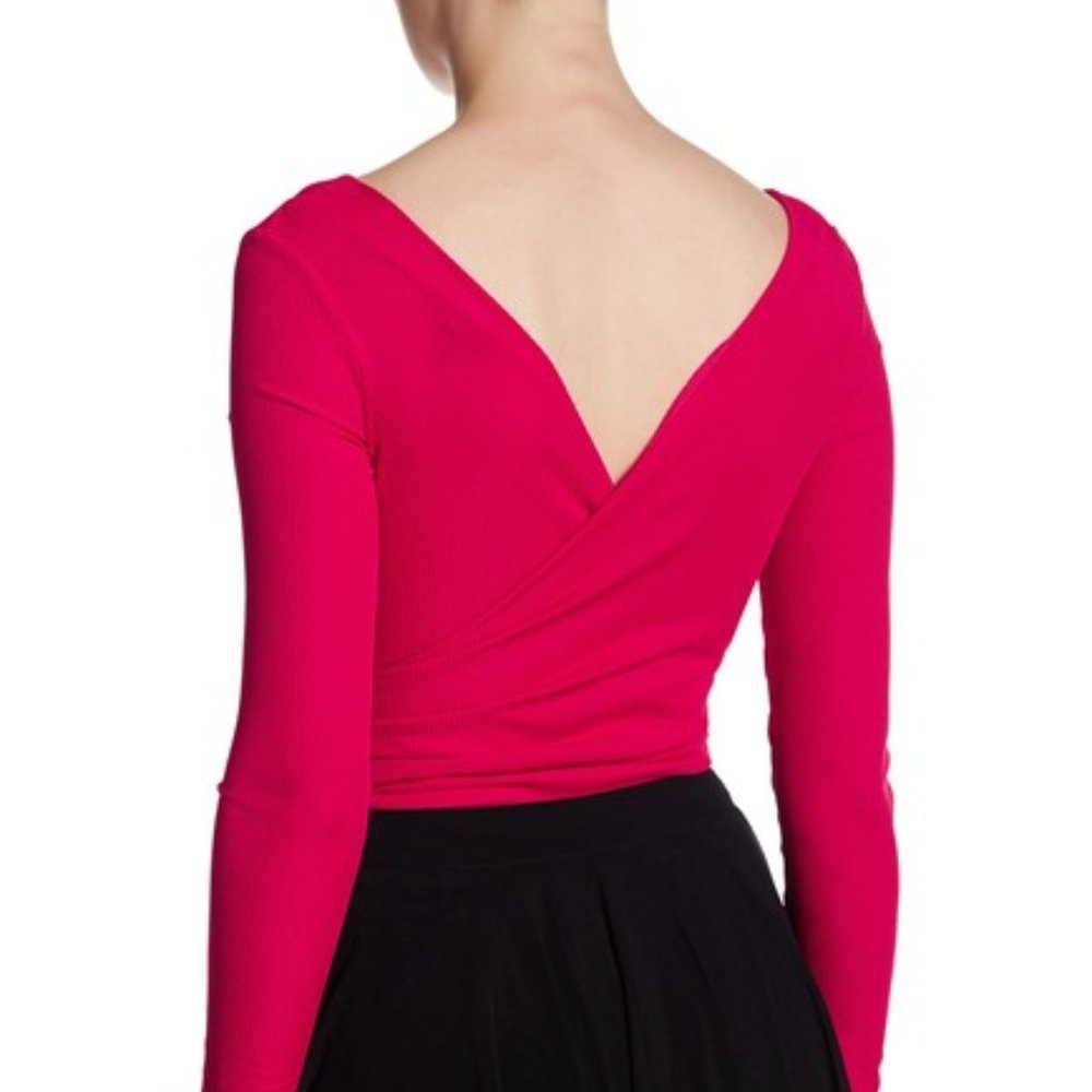 TOPSHOP Ribbed Surplice Bodysuit - Picture 2 of 4